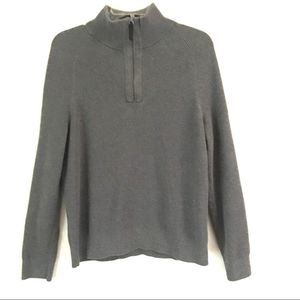 Banana Republic half zip ribbed gray sweater L